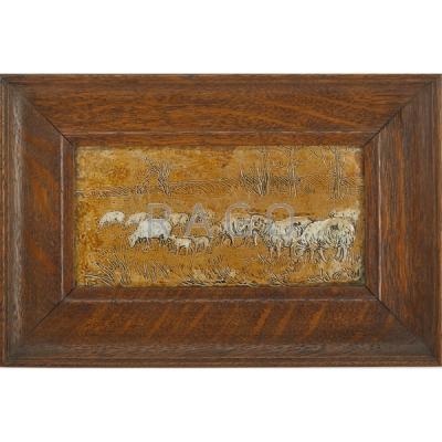 Appraisal: HANNAH BARLOW ROYAL DOULTON Plaque with sheep Condition Report