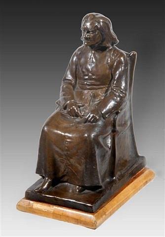 Appraisal: A BRONZE SCULPTURE of the composer Franz Liszt the subject