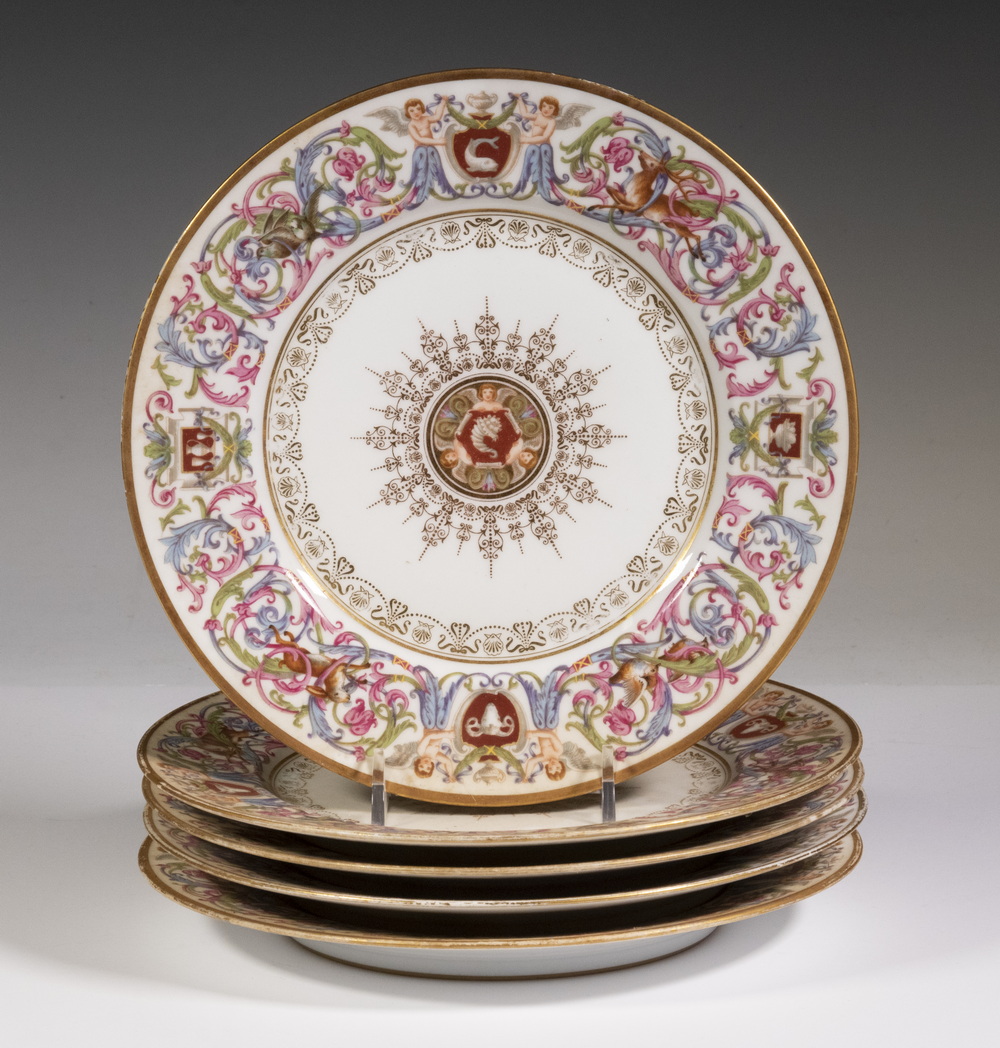 Appraisal: CHARLES AHRENFELDT LIMOGES ART NOUVEAU PLATES Set of French Porcelain