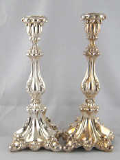 Appraisal: A large pair of ornate silver candlesticks Russian Kiev c