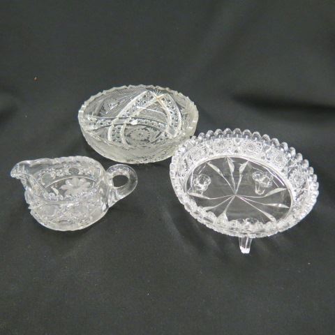 Appraisal: pcs Cut Glass footed dish low bowl and a creamer