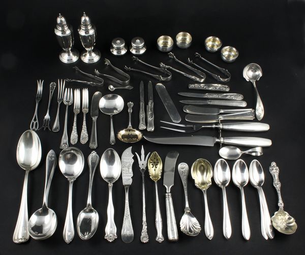 Appraisal: Seventy-three pieces of sterling silver by various makers Total weight