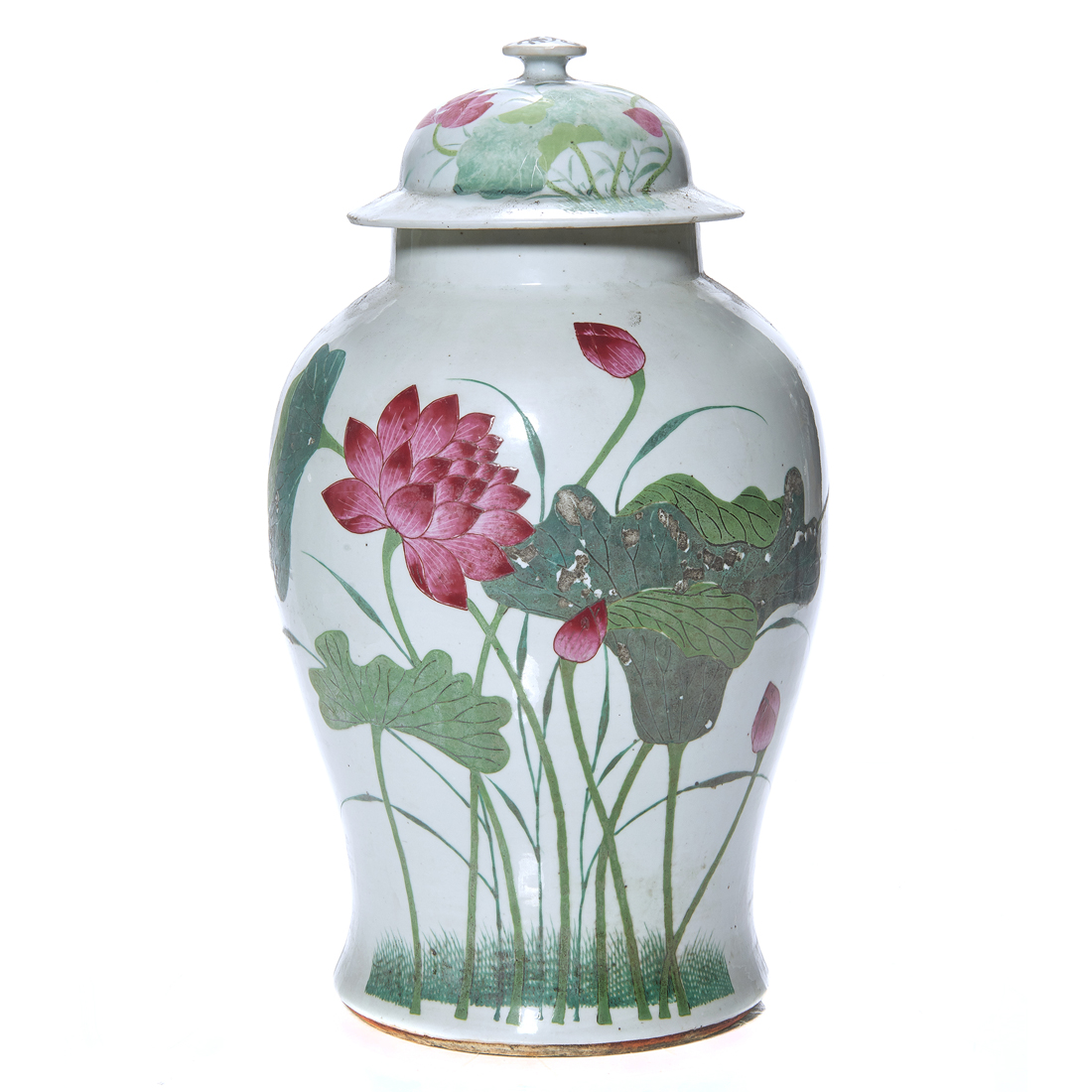 Appraisal: CHINESE FAMILLE ROSE LIDDED JAR Chinese famille rose lidded jar