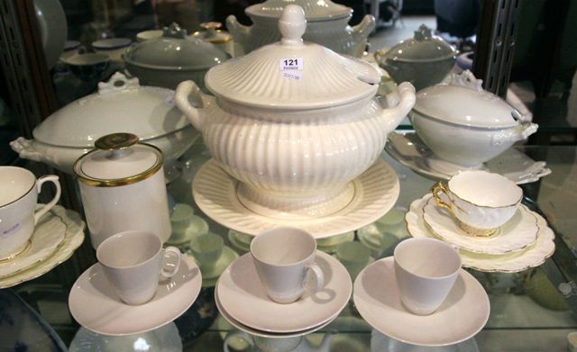 Appraisal: An assortment of white porcelain including tea cups and saucers