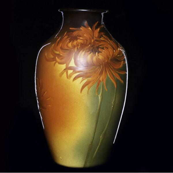 Appraisal: WELLER Louwelsa vase beautifully painted by Albert Haubrich with large