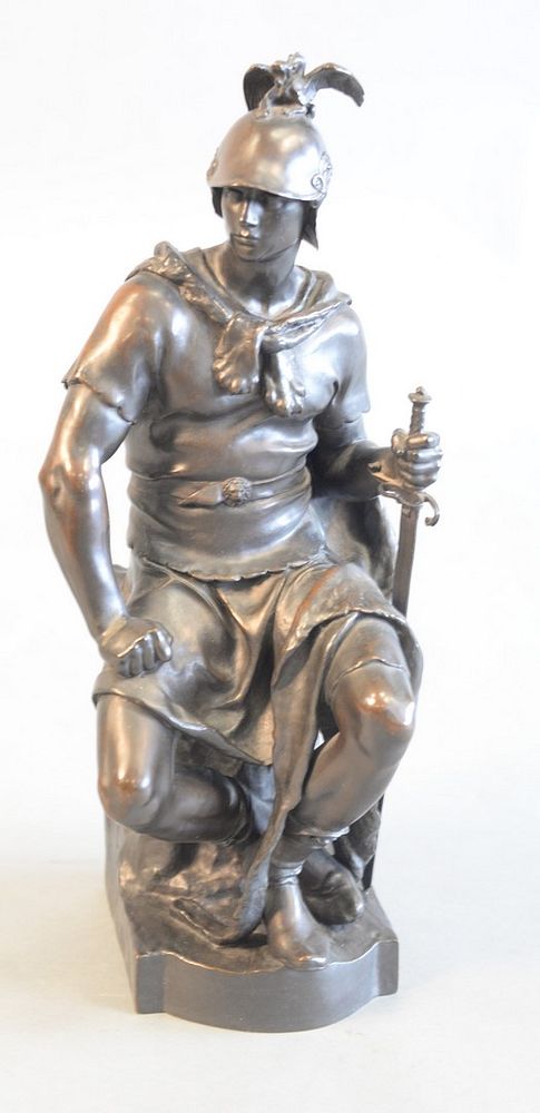 Appraisal: Ferdinand Barbedienne French - Roman Soldier Bronze with brown patina