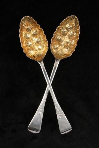 Appraisal: Pair of Victorian Sterling Silver Berry Spoons with London hallmarks