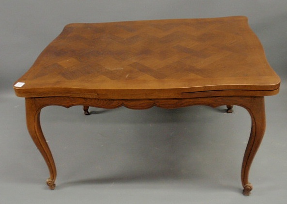 Appraisal: French Provincial style mahogany table h x closed