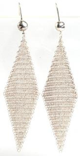 Appraisal: Elsa Peretti for Tiffany Sterling Mesh Earrings The backs stamped