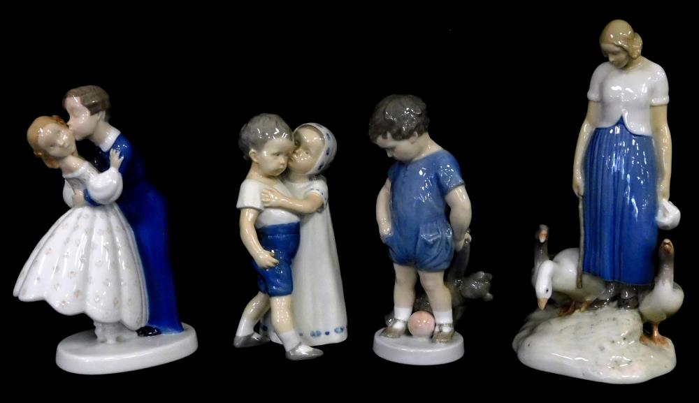 Appraisal: Bing Gr ndahl and Royal Copenhagen four ceramic figurines all