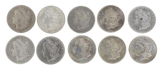 Appraisal: lot of U S Morgan silver dollars S 'O' 'O'