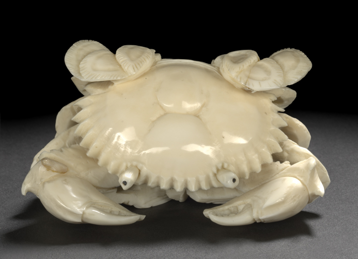 Appraisal: Japanese Carved Ivory Figure of a Crab the crustacean carved