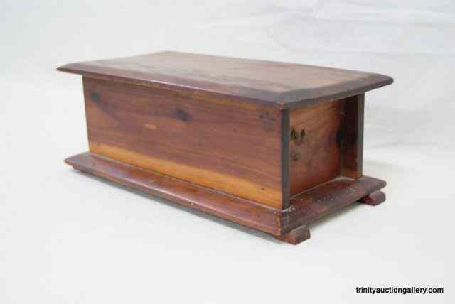 Appraisal: Antique Cedar Gentleman's Dresser boxUsed at a gentleman's dresser to