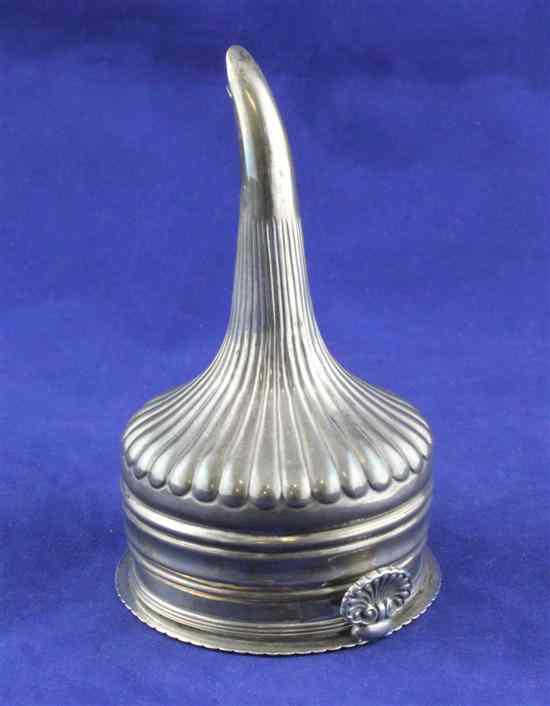 Appraisal: A George III silver wine funnel with gadrooned border and