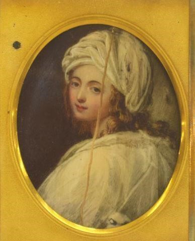 Appraisal: Framed miniature portrait Beatrice Cenci after Guido Reni Italian -