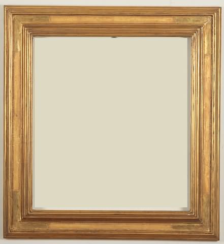 Appraisal: Golg gilt step down molded frame with floral incised corners