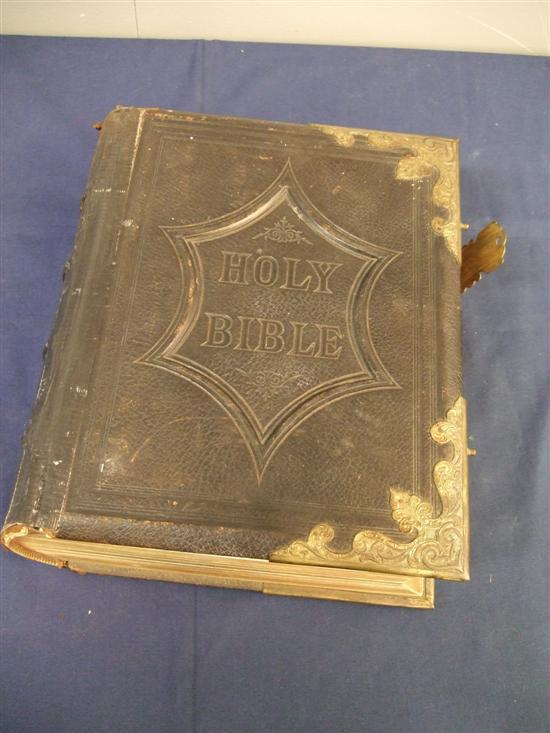 Appraisal: Victorian leather bound family bible