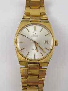 Appraisal: A gold plated gent's Omega automatic wrist watch