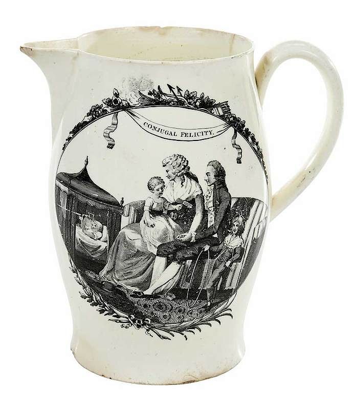 Appraisal: Creamware Felicity Motto Pitcher British th th century small pitcher