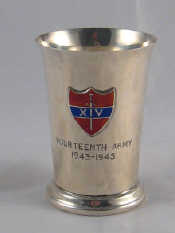 Appraisal: A silver beaker with the crest of the American Fourteenth