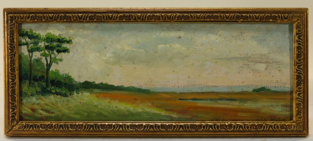 Appraisal: ELIZABETH ROBB IMPRESSIONIST LANDSCAPE PAINTING Pennsylvania Michigan - Panoramic riparian