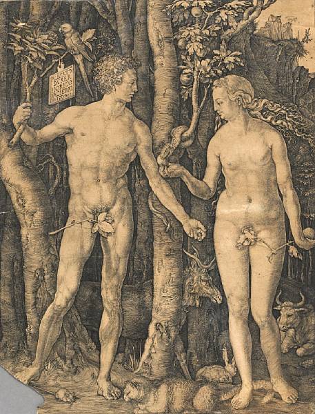 Appraisal: Albrecht D rer Adam and Eve B M Holl Engraving