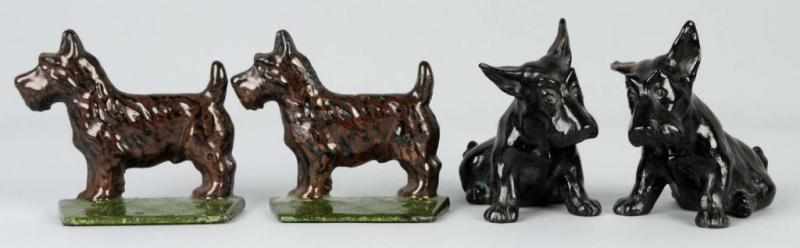 Appraisal: Lot of Pairs of Scottie Bookends Description Porcelainized cast iron