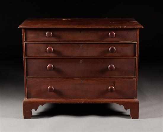 Appraisal: Chippendale carved mahogany chest of drawers circa with four graduated