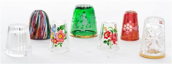 Appraisal: Sale Lot A Group of Seven Colored and Cut Glass