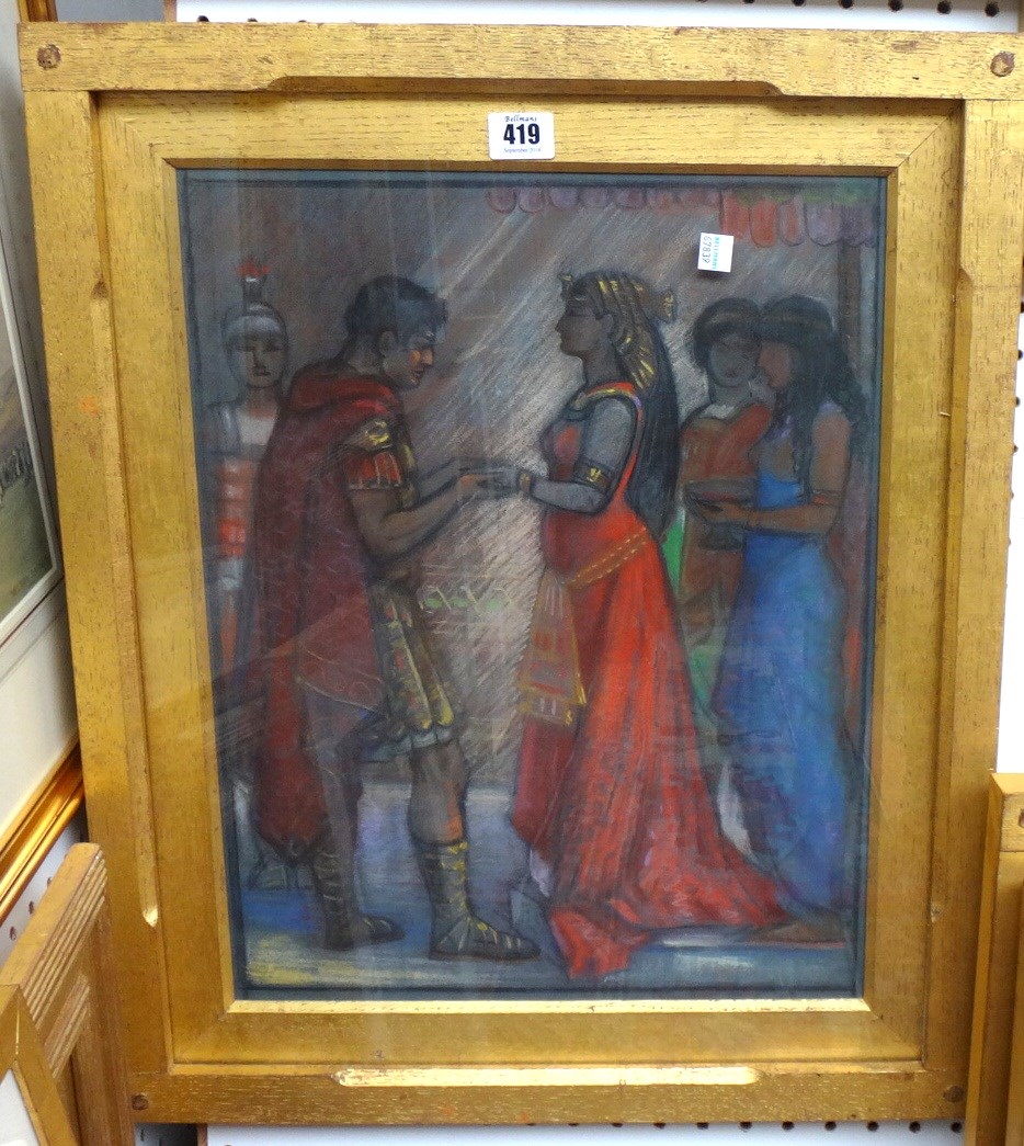 Appraisal: Frederick William George - Egyptian figures Costume studies three pastel