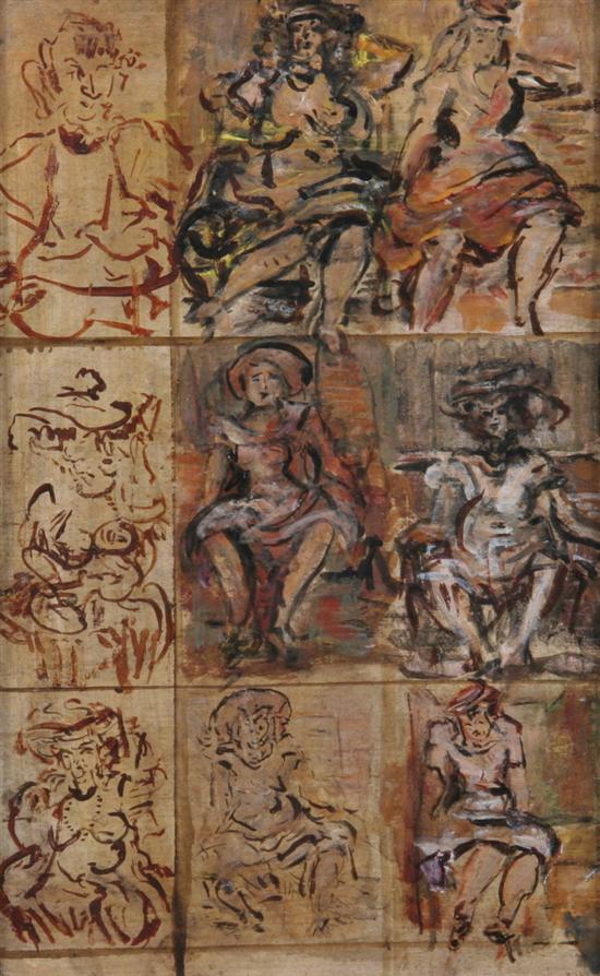 Appraisal: REGINALD MARSH American - FIGURE STUDIES - SEATED GIRL incised