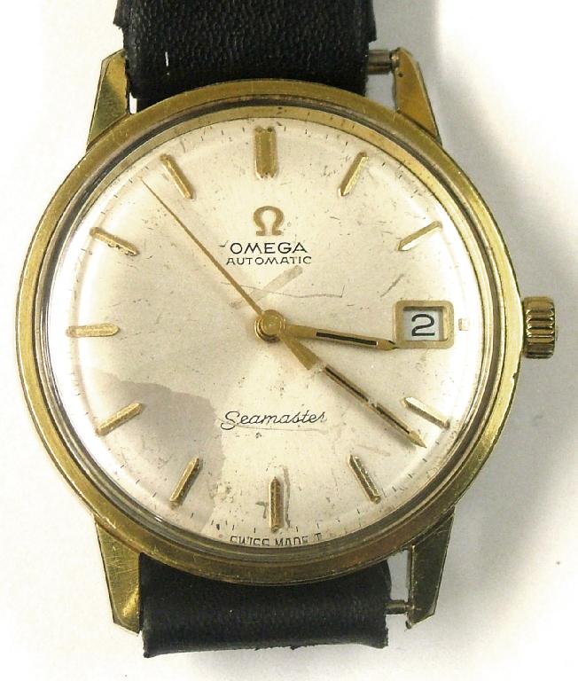 Appraisal: Omega Seamaster automatic 's gold plated gentleman's wristwatch the silvered