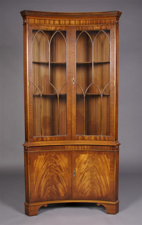 Appraisal: An English Mahogany Corner Cabinet Height x width x depth