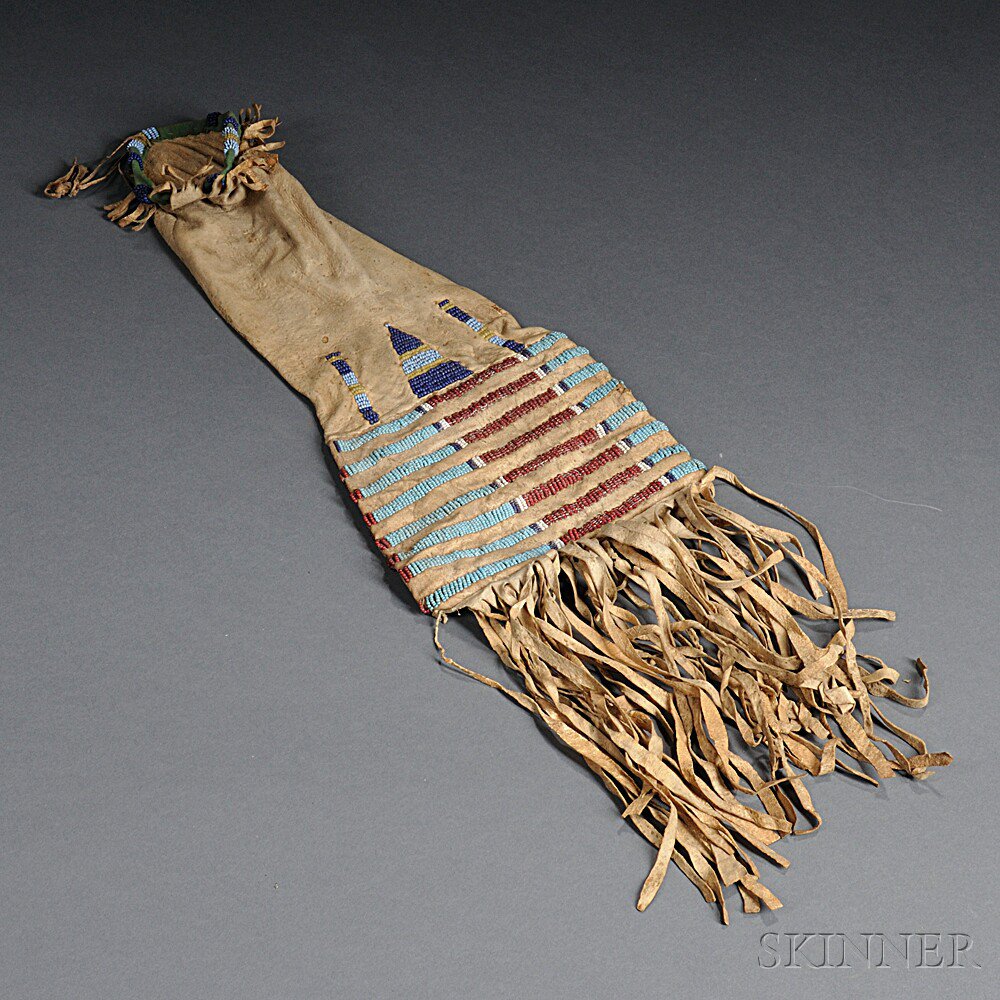 Appraisal: Plains Beaded Hide Pipe Bag c last quarter th century