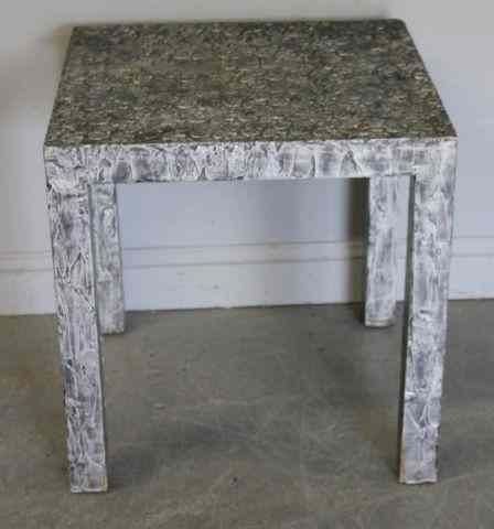 Appraisal: Paul Evans Style Textured Side Table From a New Hyde