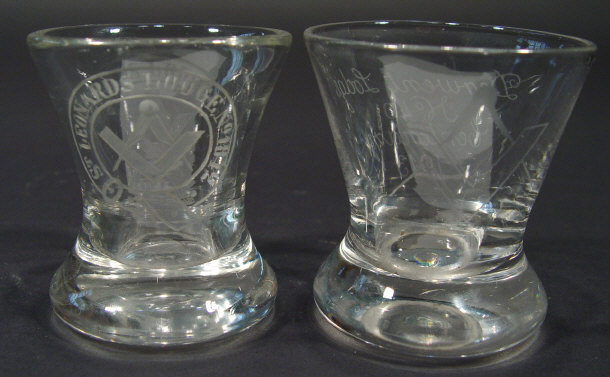 Appraisal: Two Masonic interest shot glasses one engraved 'St Leonards Lodge