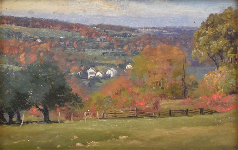 Appraisal: Alexis Fournier Autumnal Landscape Oil on Board Alexis Jean Fournier