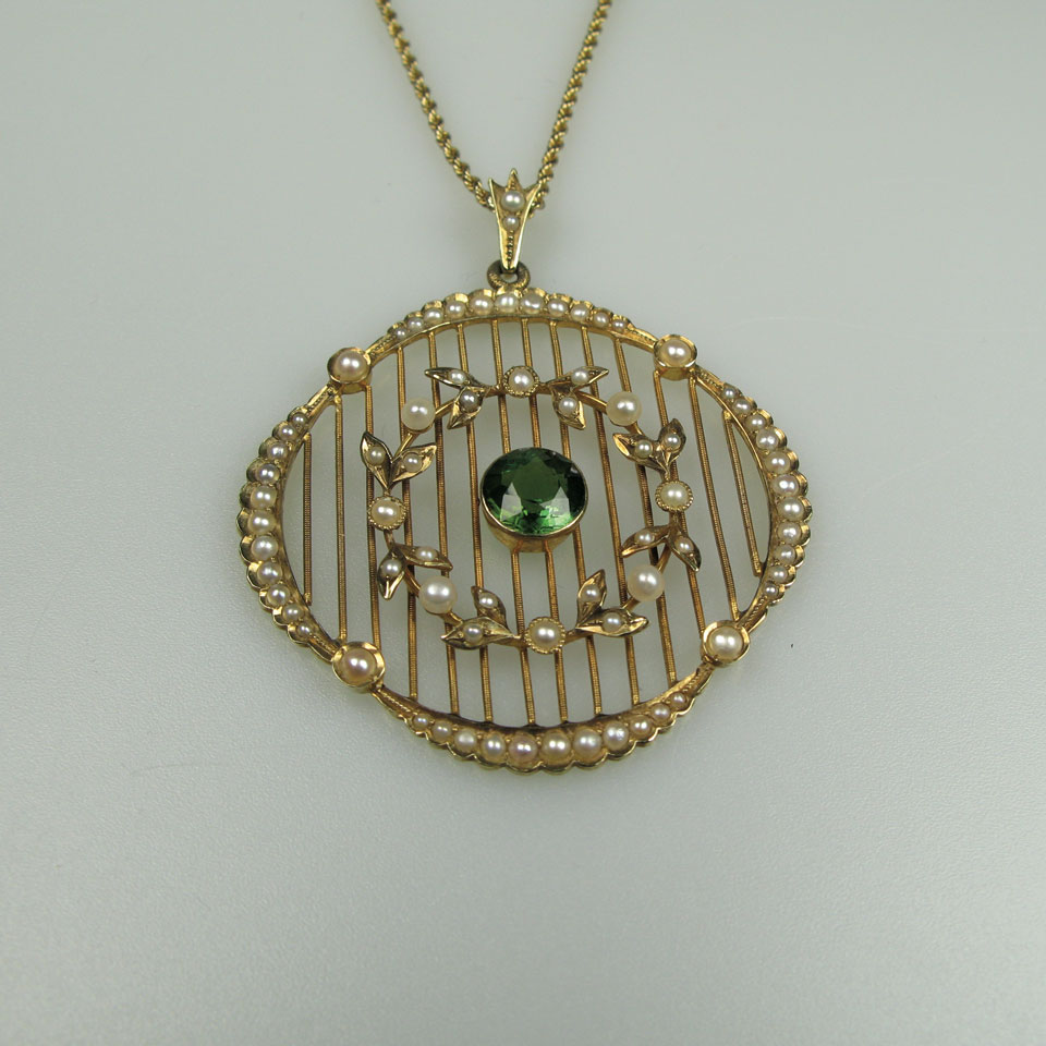 Appraisal: k Yellow Gold Pendant set with a full cut tourmaline