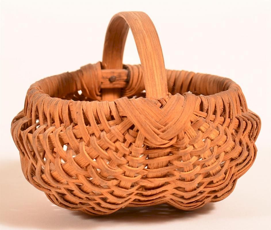 Appraisal: Oak Splint Orsch Backe Berry Basket Pennsylvania th Early th