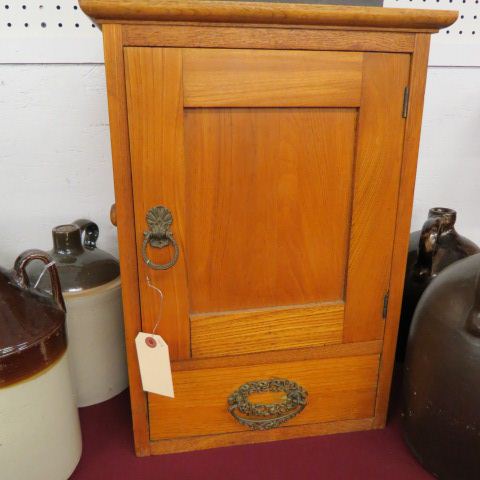 Appraisal: Antique Small Cabinet single door oabove single drawer