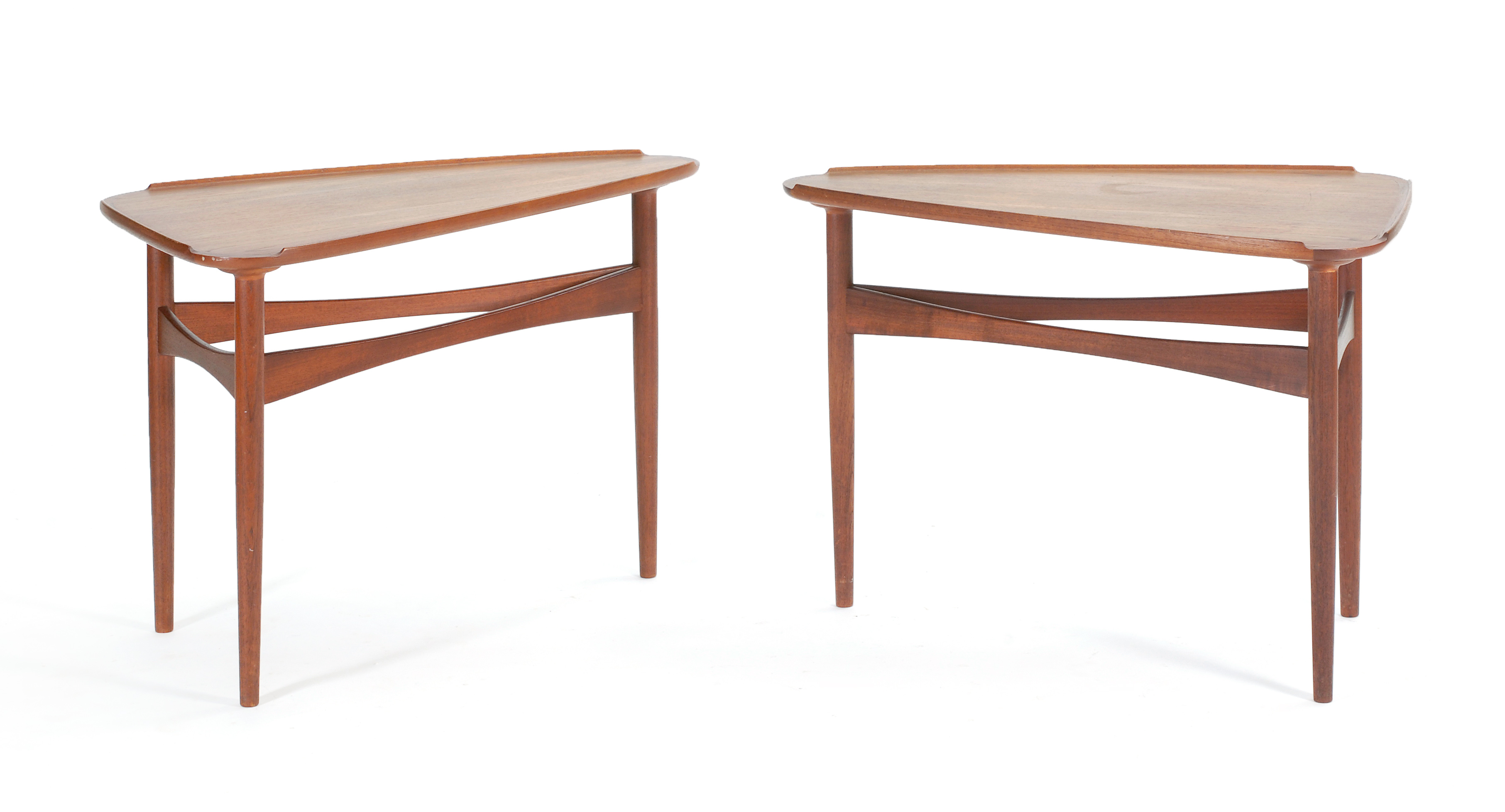 Appraisal: PAIR OF KIDNEY-SHAPED TEAK TABLES BY PEDER PEDERSEN Denmark Circa