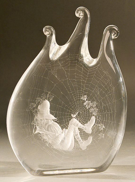 Appraisal: Steuben glass Rip Van Winkle figural etched and carved crystal