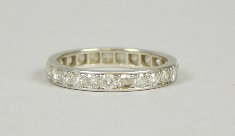 Appraisal: A diamond eternity ring set throughout with round brilliant cut