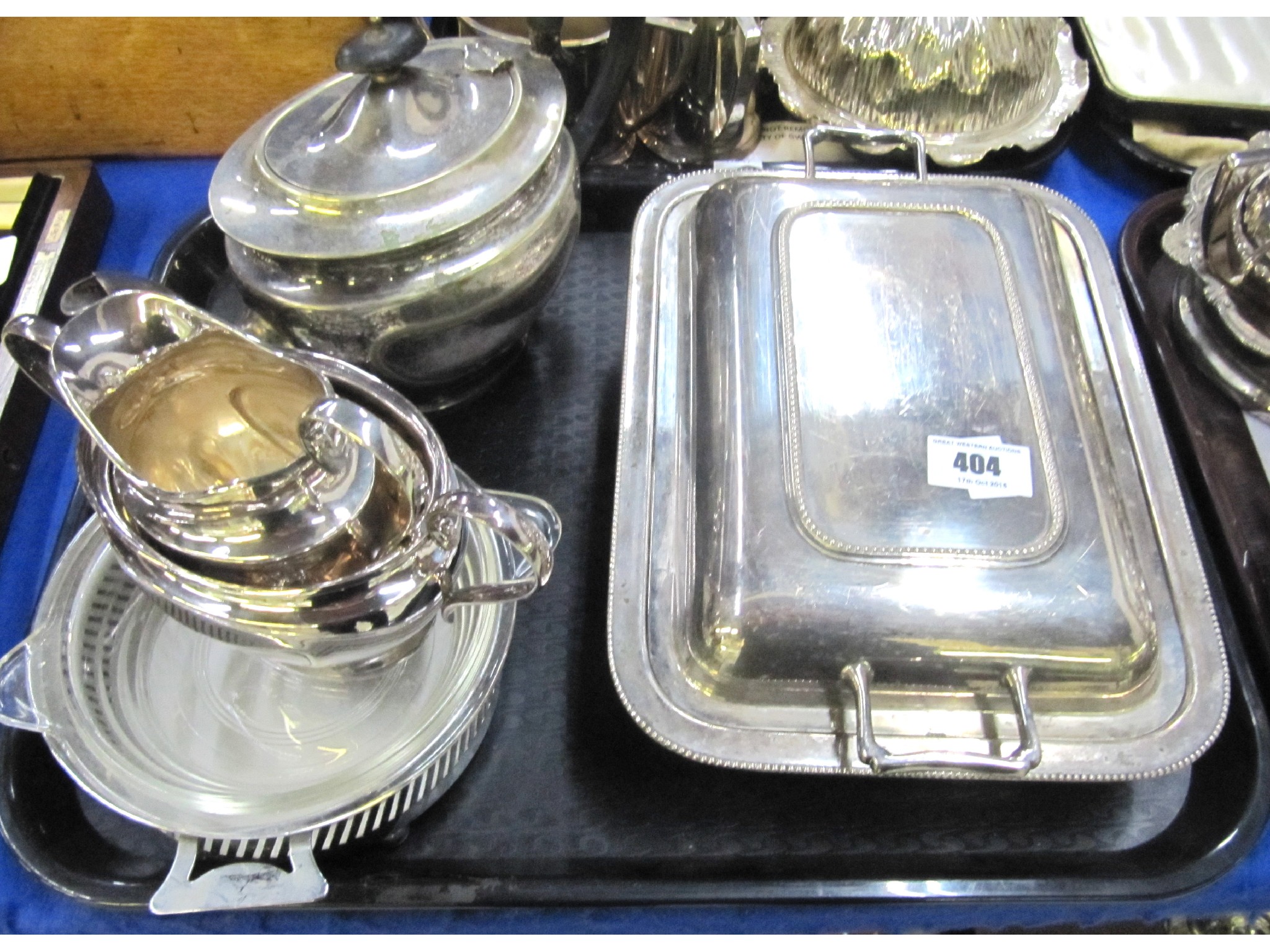 Appraisal: A tray lot of EP - entree dish tea service