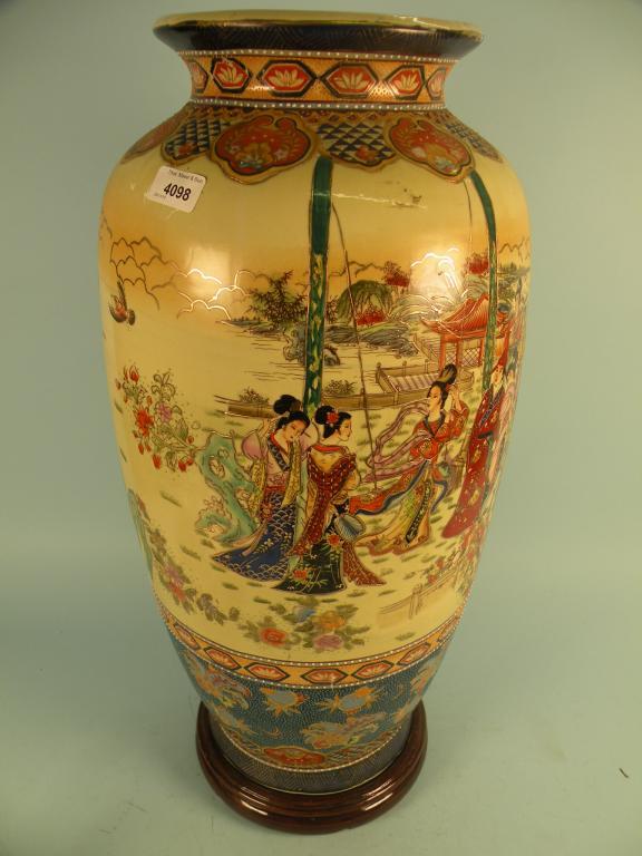 Appraisal: A modern Japanese style vase decorated with figures within a