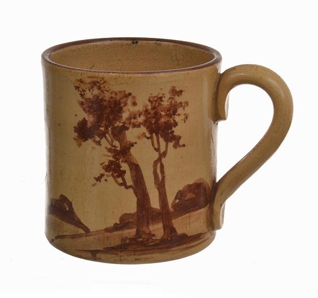 Appraisal: REMUED INSCRIBED WARE C - HAND PAINTED COFFEE MUG incised