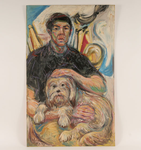 Appraisal: Robert Lohman American - Self portrait with Phoebe oil on