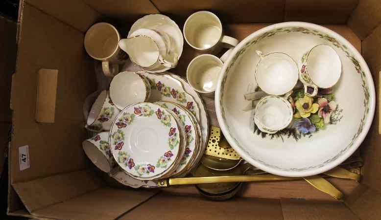 Appraisal: A collection of various pottery and brassware containing large Portmeirion