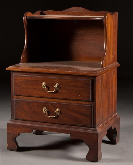 Appraisal: Chippendale style carved mahogany two-drawer side table Virginia Galleries Henkel-Harris