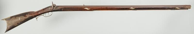 Appraisal: J M Burns Marked Long Rifle Cal Full stock long